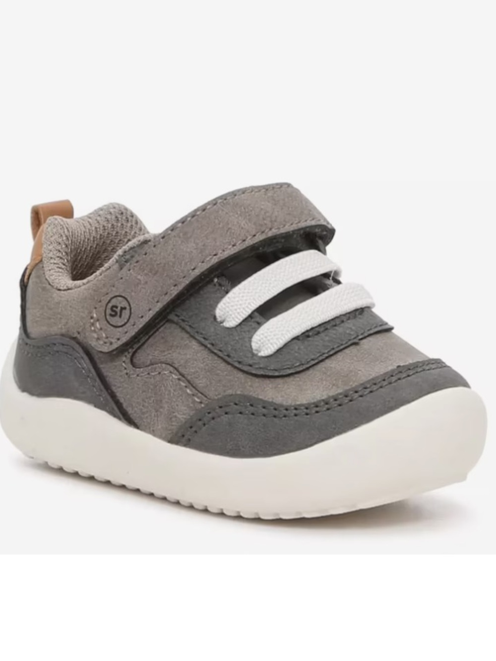 Stride Rite Gray Suede Toddler Sneakers with White Sole